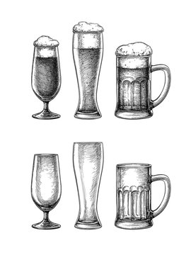 Beer glasses and mug