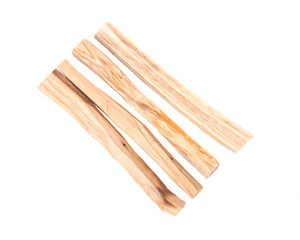 Palo santo smudging sticks isolated on white background