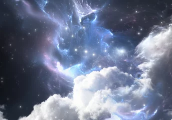 Weltraumhintergrund mit Nebel und Sternen. Illustration zur Verwendung mit Projekten in Wissenschaft, Forschung und Bildung. © Peter Jurik