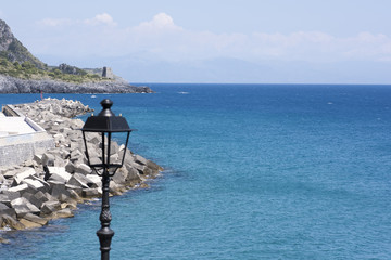 beautiful port of Marina di Camerota, with a deep blue sea