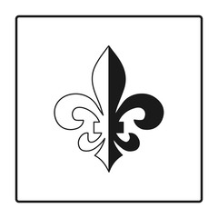 Fleur de lis symbol, silhouette - heraldic symbol. Vector Illustration. Medieval sign. Glowing french fleur de lis royal lily. Elegant decoration symbol. Heraldic icon for design, logo or decoration. © tanyushka81_81