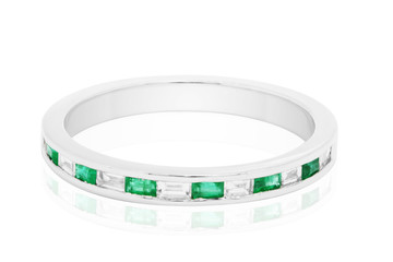 anillo o argolla con esmeraldas y  diamantes joyería con oro