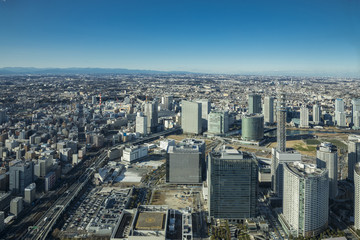 modern cityscape aerial view