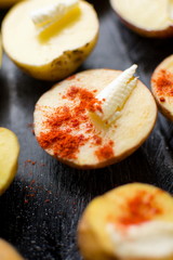 Potatoes with butter and ground red pepper