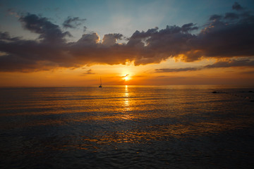Fototapeta na wymiar Sunset on the beach, Thailand, Indian Ocean