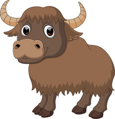 Cute yak cartoon