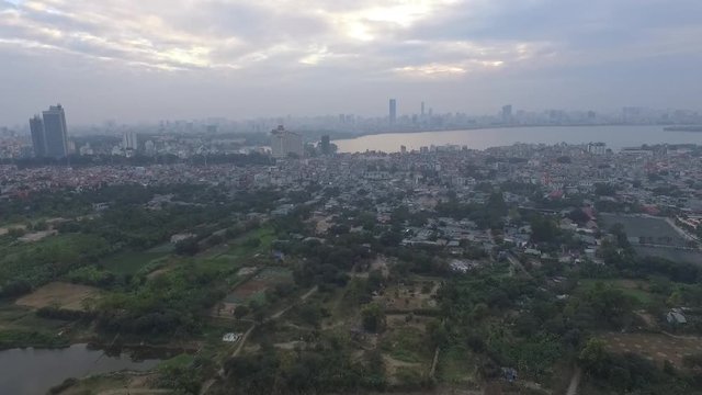 Hanoi City Vietnam Aerial Drone Clip
