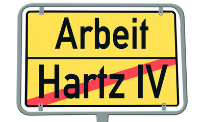 Straßenschild Hartz IV