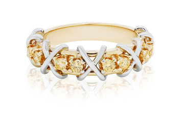 joyeria anillo con zafiros y diamantes amarillos