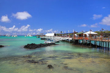 Boat dock at Puerto Ayora on Santa Cruz Island, Galapagos Nation