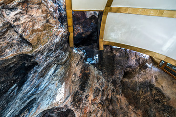 Inside the fire temple Chak Chak mountain village in Iran, holy place for Zoroastrians