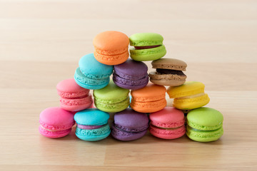 Fototapeta na wymiar colorful stack of macaron