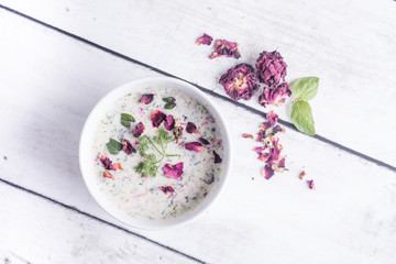 Cucumber yogurt gazpacho