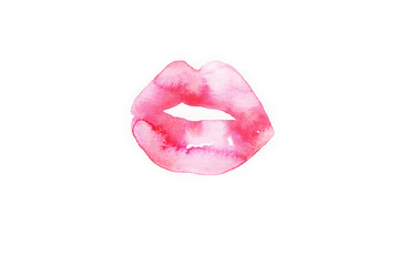 lips. Watercolor illustration. fashion background