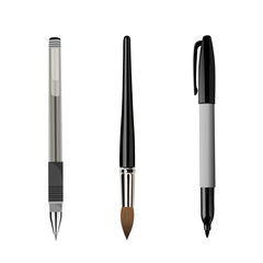 pen, brush, marker isolated on white background
