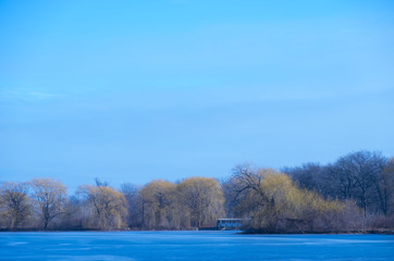 Naklejka na ściany i meble Frozen blue pond