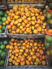 healthy organic oranges at the market