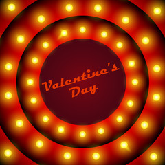 Valentine's Day background with red circle