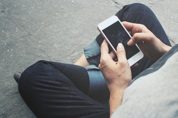 Woman using smart phone
