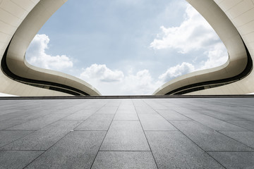 Empty floor and modern architectural passageway