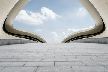 Empty floor and modern architectural passageway