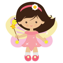 Cute little garden fairy vector cartoon illustration