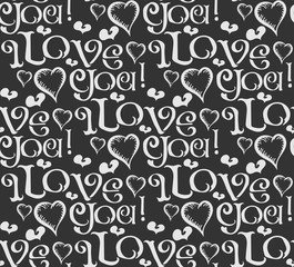 Abstract background text love seamless pattern 