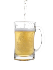 glass of beer isolated on white background