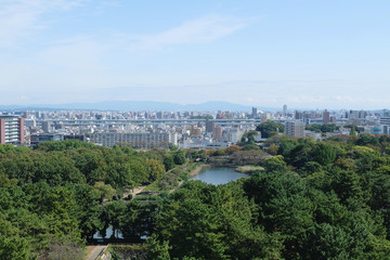 Fototapeta na wymiar Nagoya city from Nagoya castle