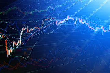 Candle stick graph chart of stock market investment tradin busin