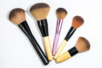 Brush for make up on white background.