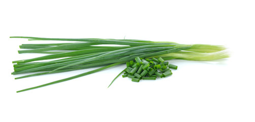 Fototapeta premium Green onion isolated on the white background