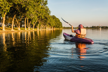 Obraz premium Kayak boat in the water