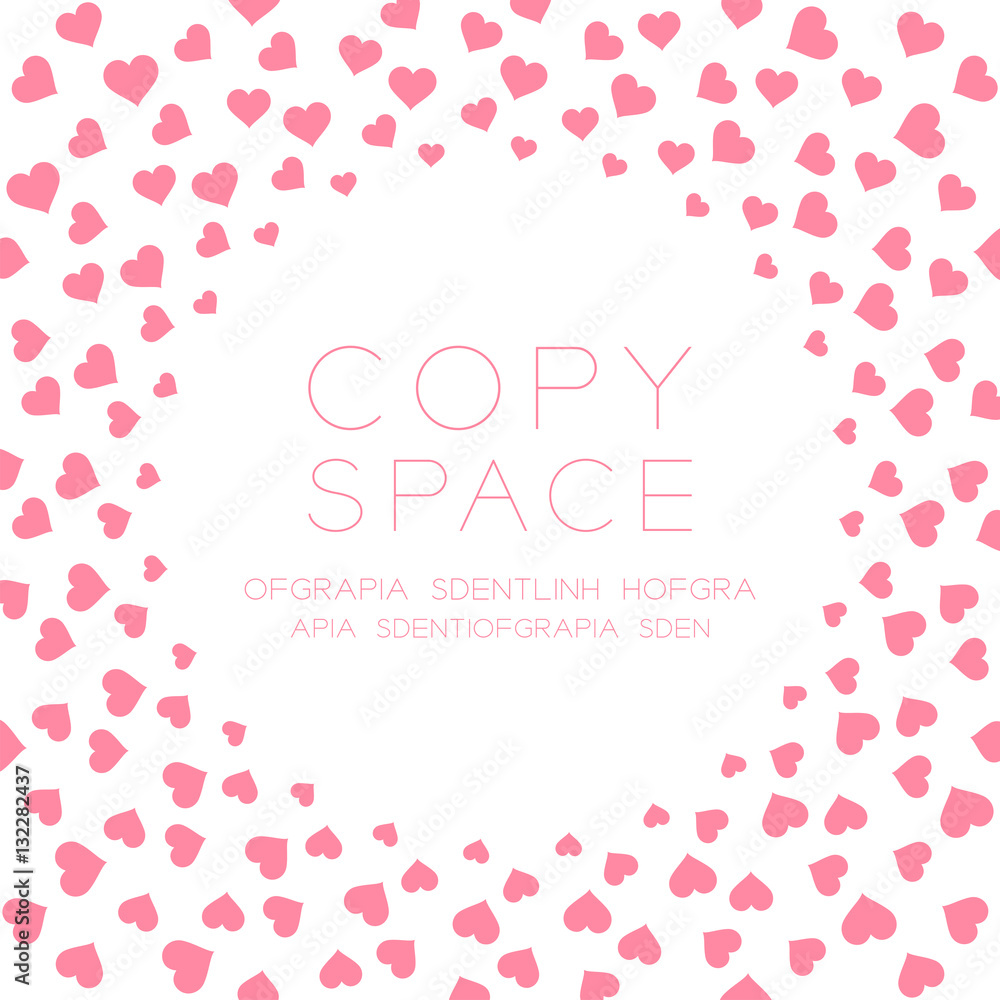 Aufkleber heart icon flat color design pattern circle shape pink color isolated on white color background, wit