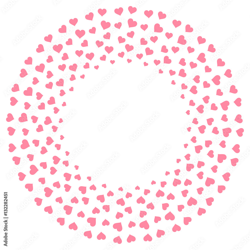 Aufkleber heart icon flat color design pattern circle shape pink color isolated on white color background, wit