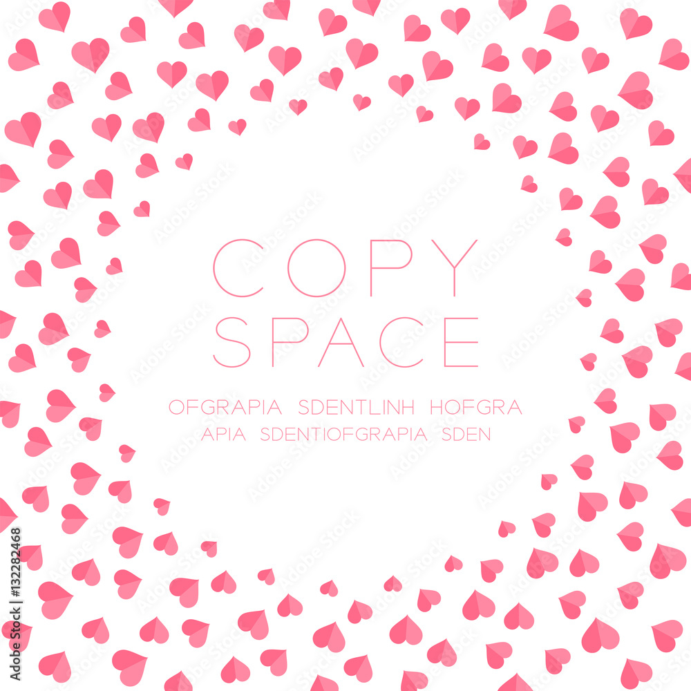 Aufkleber heart icon flat color design pattern circle shape pink color isolated on white color background, wit