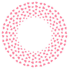 Heart icon flat color design pattern circle shape pink color isolated on white  color background, with copy space center