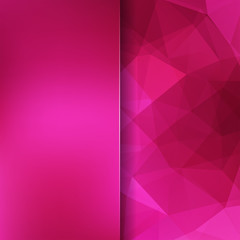 Abstract mosaic background. Blur background. Triangle geometric background. Design elements. Vector illustration. Pink color.