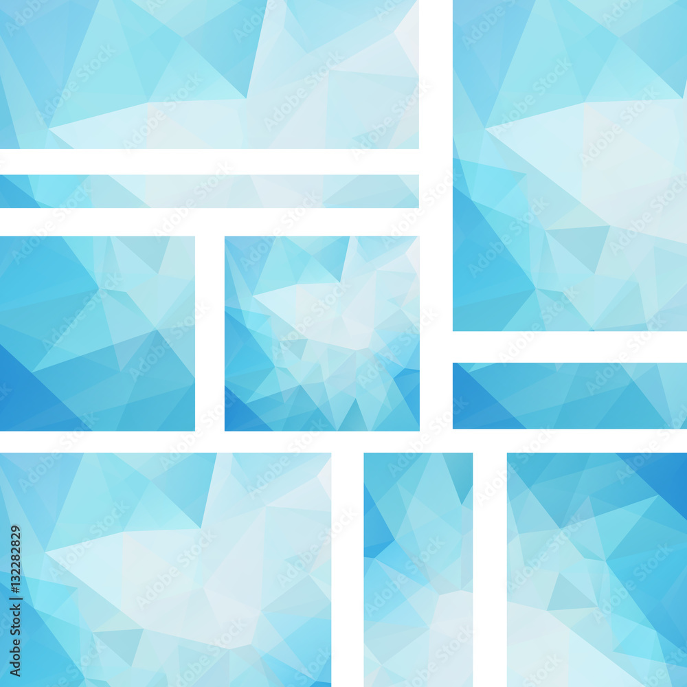 Poster set of banner templates with abstract background. modern vector banners with polygonal background. b