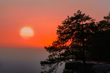 During sunset on a cliff at Big Pine.