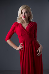 Fototapeta premium Beautiful girl with hair the evening