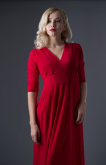 Beautiful girl with hair the evening