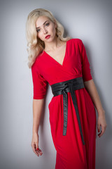 Beautiful girl with hair the evening