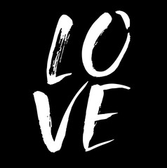 Hand lettered inspirational quote. Love is in the air. Hand brushed ink lettering. Modern brush calligraphy. Vector illustration.