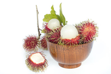 Fresh rambutan on white background