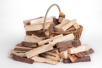 Feuerholz auf weissem Hintergrund - freigestellt