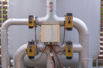 Pipes and faucet valves of gas heating system