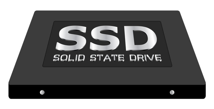solid state drive or ssd drive on a white background