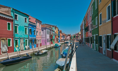 Fototapeta na wymiar Colorful Burano village at Venice, Italy