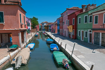 Fototapeta na wymiar Colorful Burano village at Venice, Italy